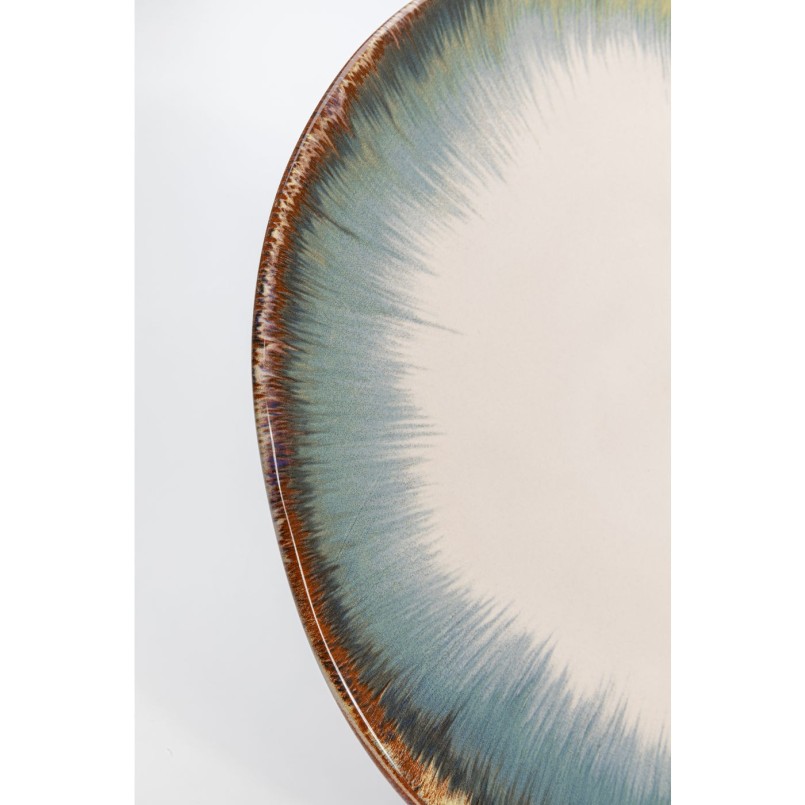 Assiette Organic blanc-bleu Ø26