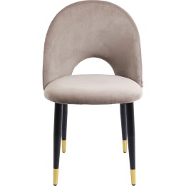 Chaise Iris velours taupe (2/set)