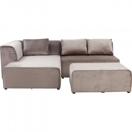Sofa Infinity Velvet Taupe Left Kare Design