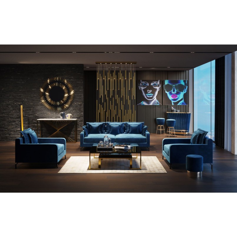 Suspension Living Vegas Deluxe cuivre LED Kare Design