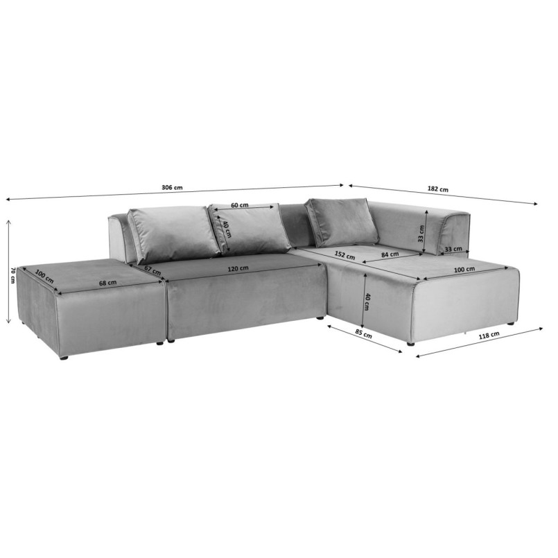 Canapé d angle Infinity Ottomane crème droite