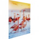 Tableau en verre Flamingo Family 80x80