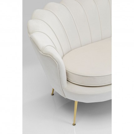 Sofa Water Lily 2-Seater Beige velvet Gold Kare Design