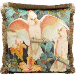 Coussin à franges Perroquets 45x45cm Kare Design