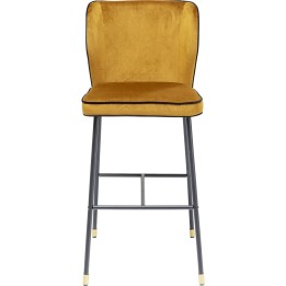 Tabouret de bar Stavanger velours jaune Kare Design