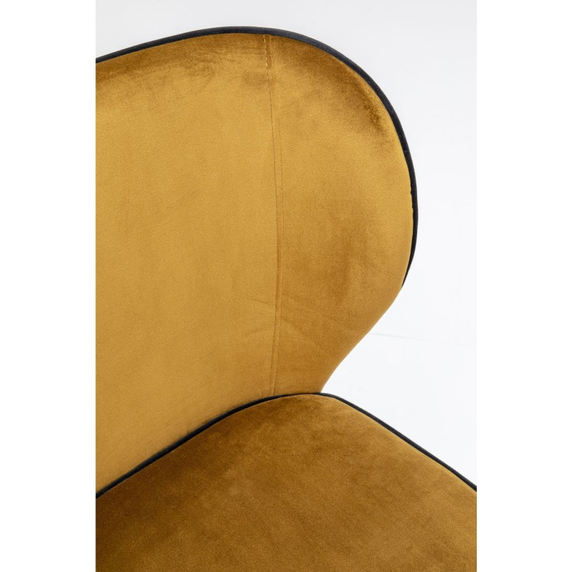 Tabouret de bar Stavanger velours jaune Kare Design