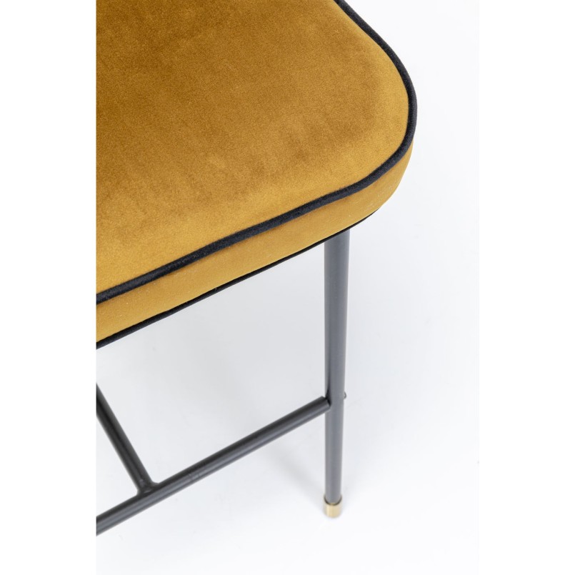 Tabouret de bar Stavanger velours jaune Kare Design