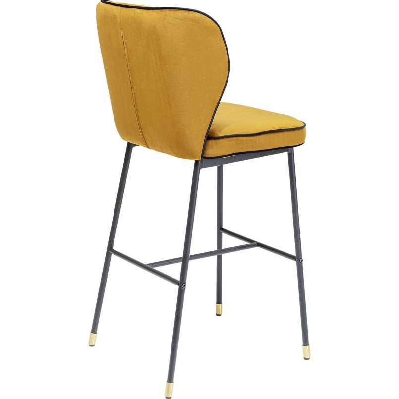 Tabouret de bar Stavanger velours jaune Kare Design