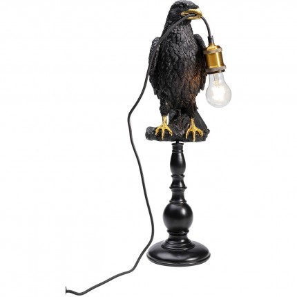 Table Lamp Sitting Crow Mat Black Kare Design