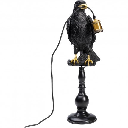 Table Lamp Sitting Crow Mat Black Kare Design