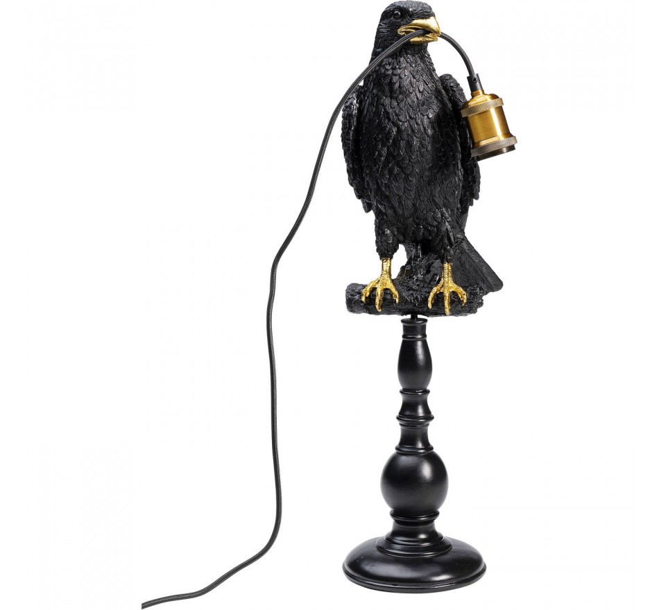 Tafellamp zittende kraai zwart Kare Design