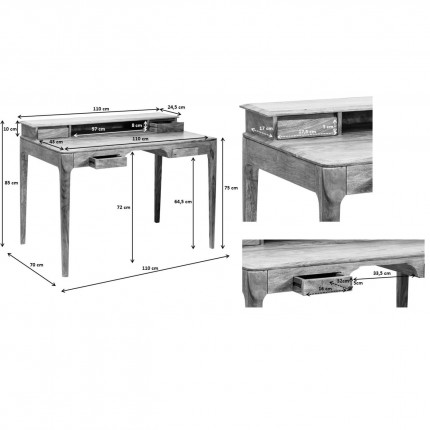 Desk Brooklyn Walnut 110x70cm Kare Design