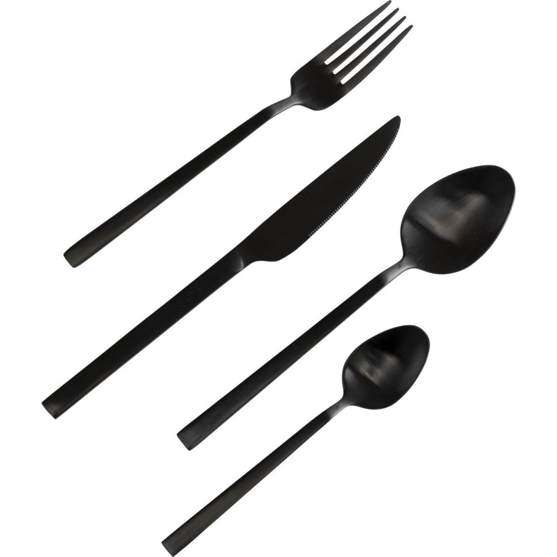 Couverts Gloria noir (16-pcs)