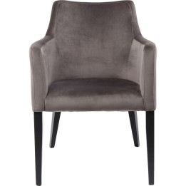 Chaise avec accoudoirs Mode velours grise Kare Design