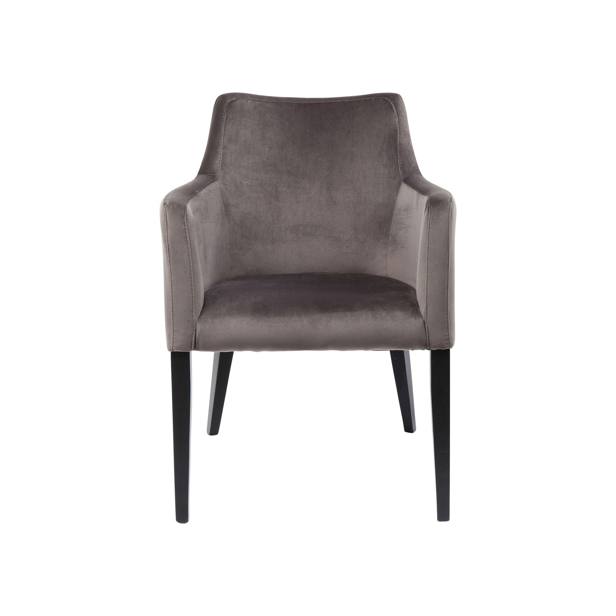 Chair with Armrest Black Mode Velvet Grey Kare Design