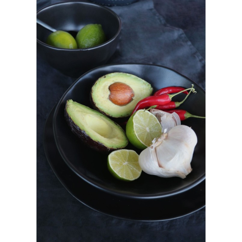 Assiettes creuses Organic noire 22cm set de 4 Kare Design