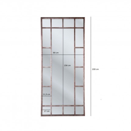 Wall Mirror Window Iron 200x90cm Kare Design