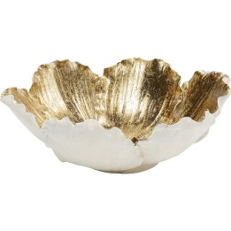 Coupe décorative Flower Bloom crème-doré Ø20