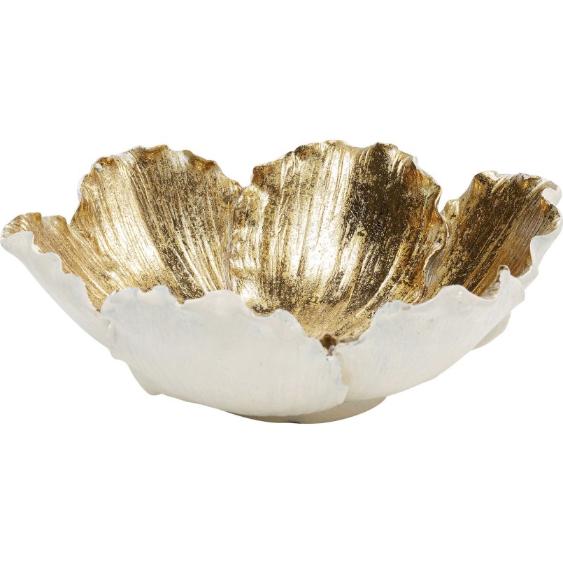 Coupe décorative Flower Bloom crème-doré Ø20