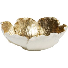 Coupe décorative Flower Bloom crème-doré Ø25