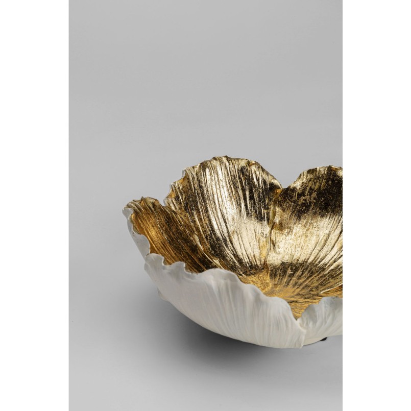 Coupe décorative Flower Bloom crème-doré Ø25