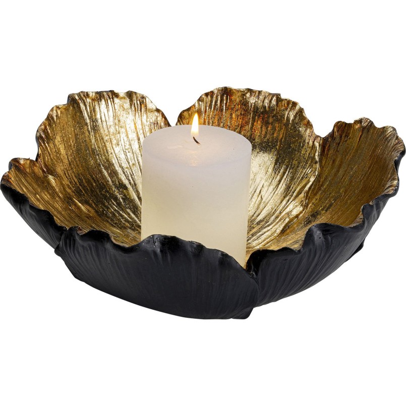 Coupe décorative Flower Bloom noir-doré Ø25