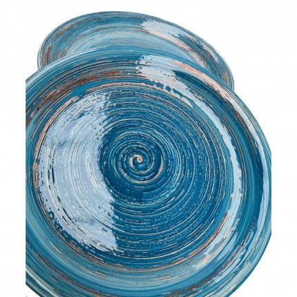 Plate Swirl Blue Ø27cm (4/Set) Kare Design