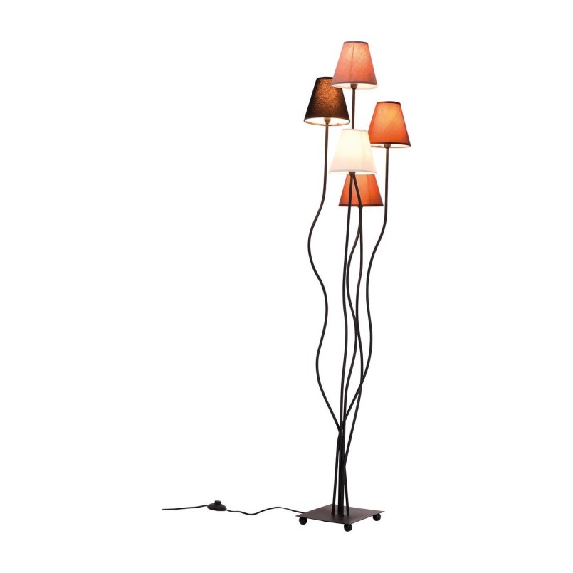 Lampadaire Flexible 5 bras 163cm marron Kare Design