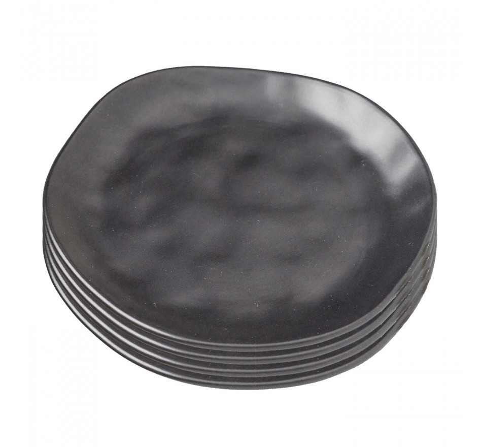 Assiettes Organic 20cm noires set de 4 Kare Design