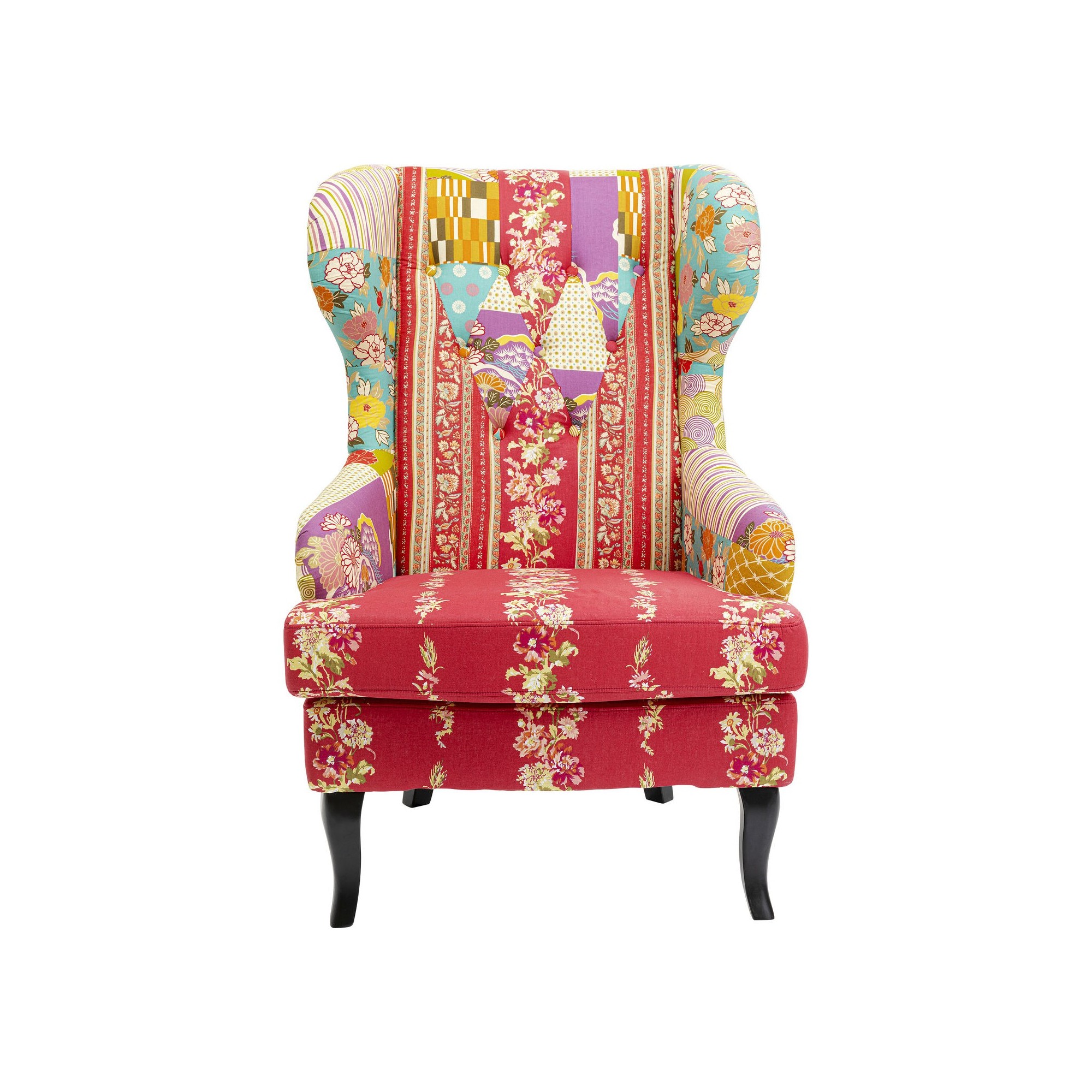 Wing Chair Patchwork Red Kare Design