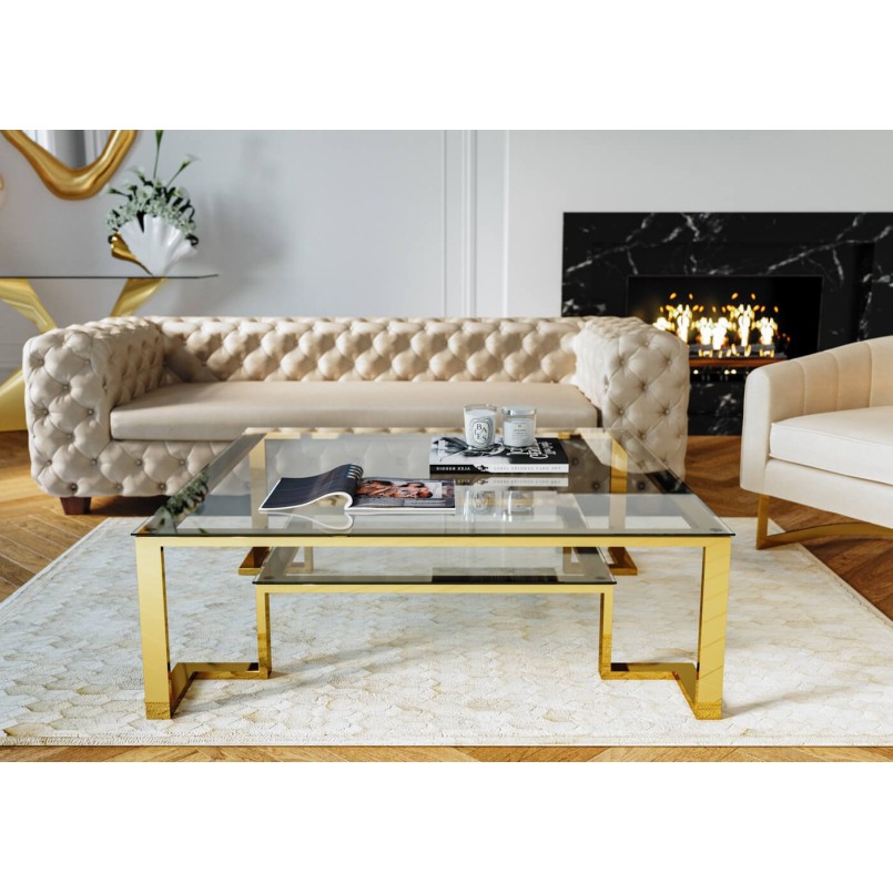 Table basse Gold Rush 120x120cm Kare Design