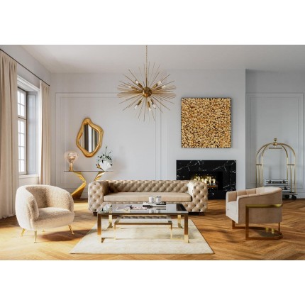 Salontafel Rush 120x120cm goud Kare Design