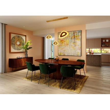 Uitschuifbare eettafel Benvenuto ovaal walnoot Kare Design