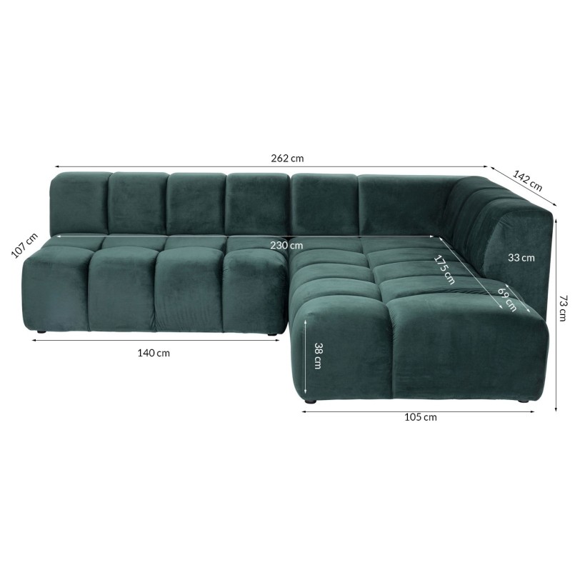 Canapé d angle Belami vert foncé droite 265cm