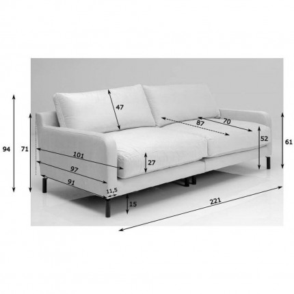 Sofa Discovery 2-Zits Amber Kare Design