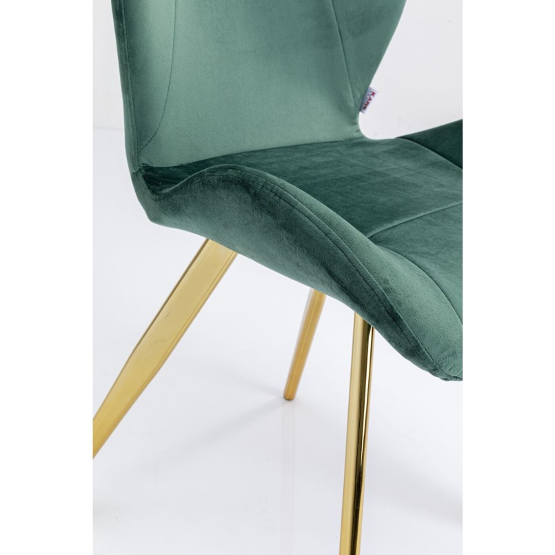 Chaise Viva velours vert Kare Design