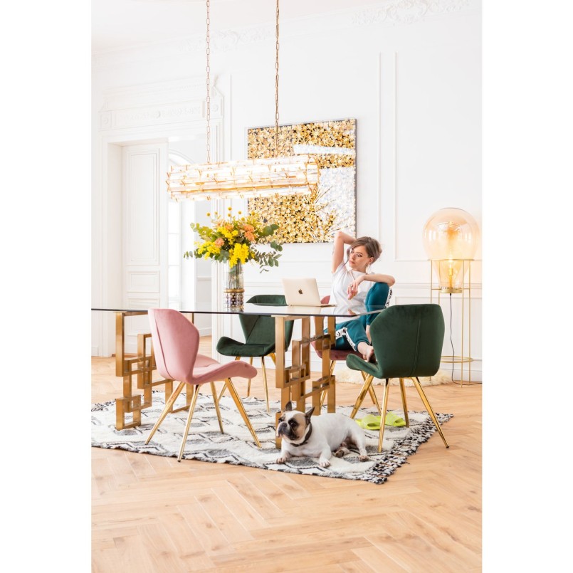 Chaise Viva velours vert Kare Design