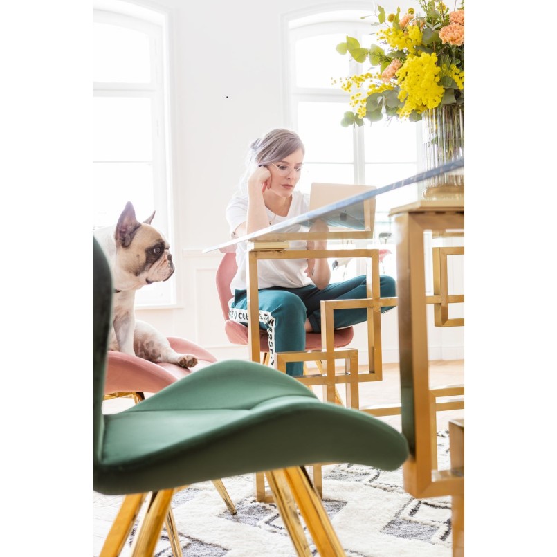 Chaise Viva velours vert Kare Design