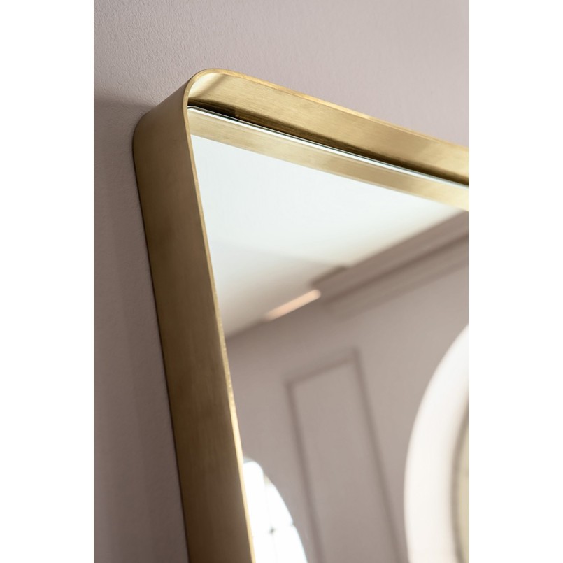 Miroir Curve rectangulaire laiton 200x70cm Kare Design