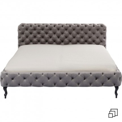 Bed Desire Velvet Silver Grey 160x200 cm Kare Design