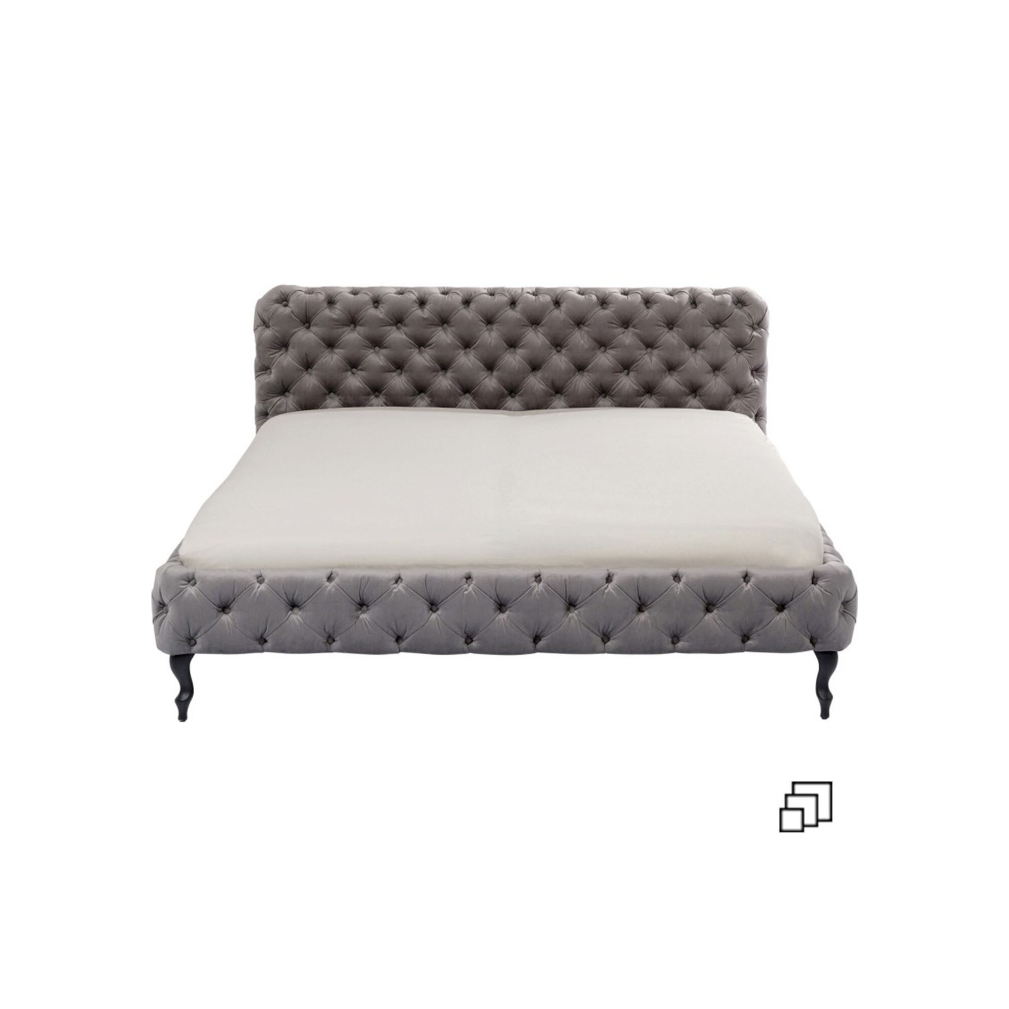 Bed Desire Velvet Silver Grey 160x200 cm Kare Design