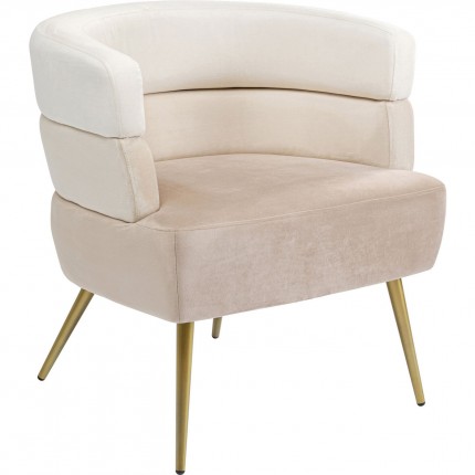 Fauteuil Sandwich fluweel creme Kare Design