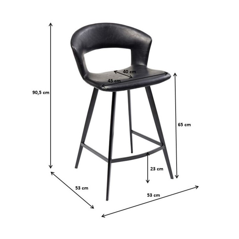 Tabouret de bar Reunion noir Kare Design