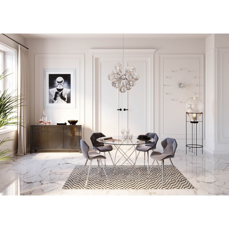 Chaise Viva gris-chromé