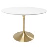 Table Invitation 120cm blanc & laiton Kare Design