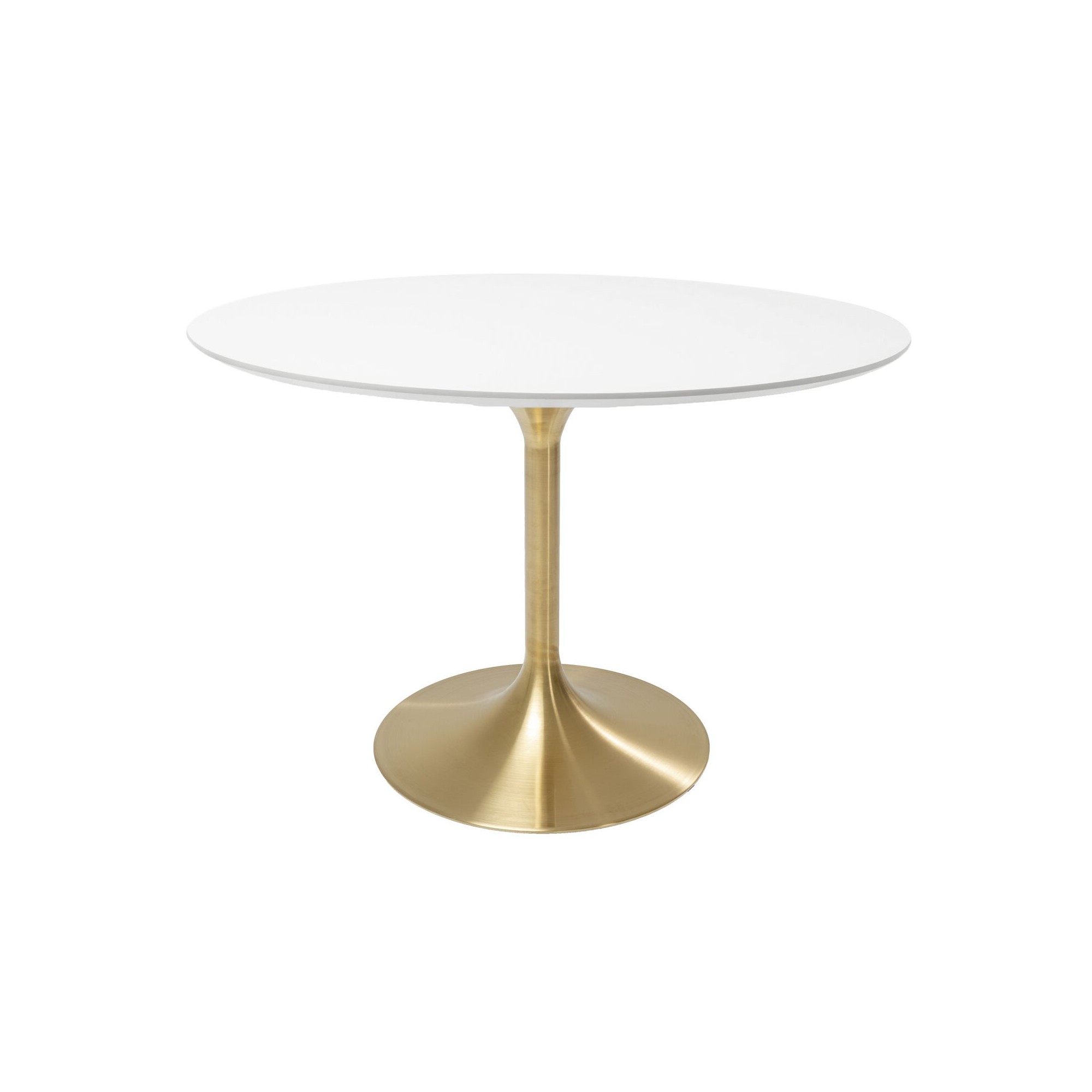 Table Invitation blanc-laiton Ø120cm