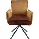 Chaise avec accoudoirs Chelsea marron Kare Design