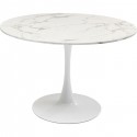 Table Schickeria 110cm effet marbre blanc Kare Design