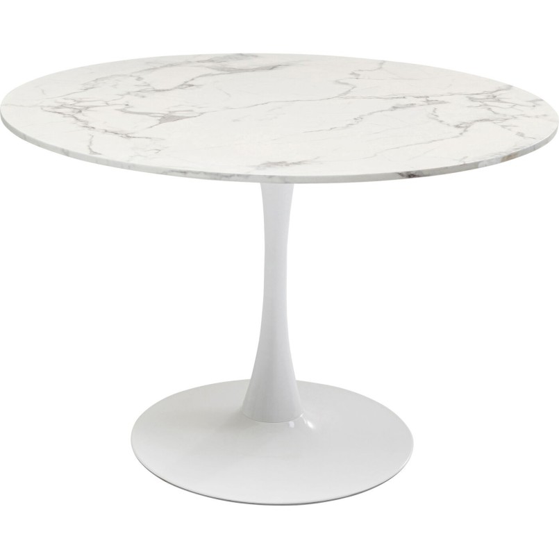 Table Schickeria Marbleprint blanc Ø110cm