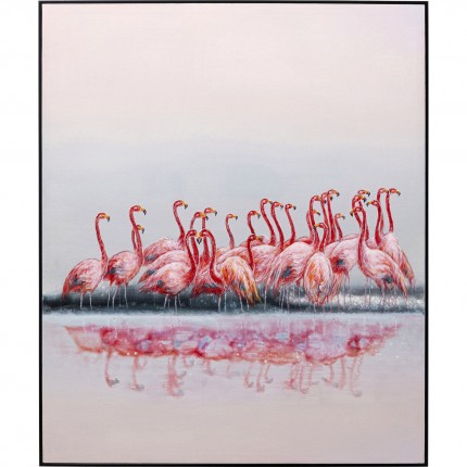 Tableau encadré Flamingos 100x120cm